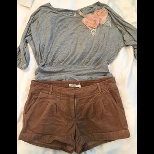 Corduroy short n top set small